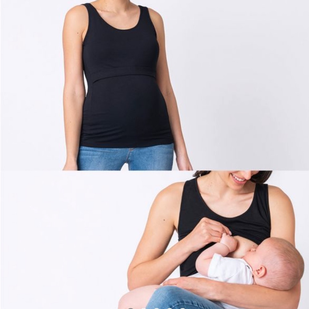 Seraphine Black Maternity & Nursing Tank Top size large great condition